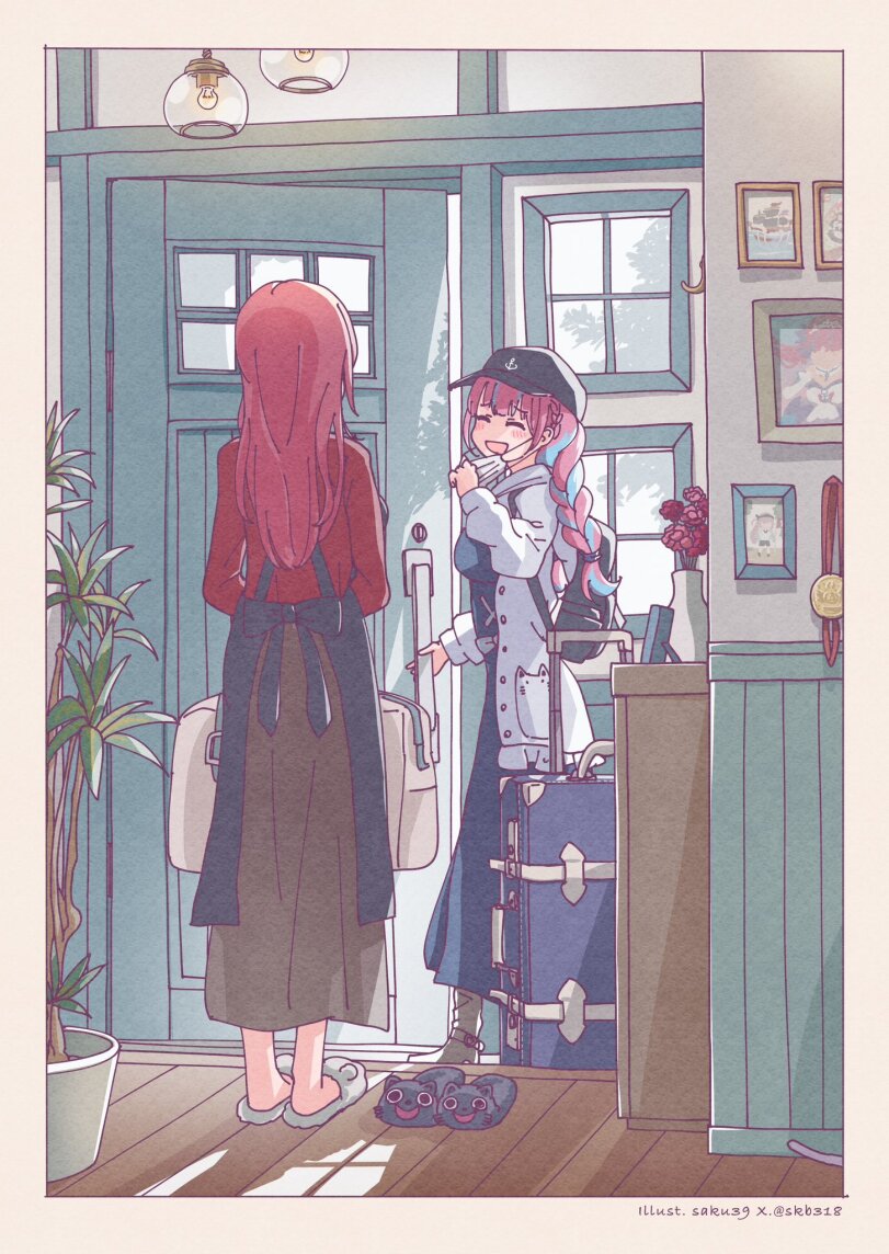 ﻿Illucst. Sflteu.3jJ X.@sfeb3121,saku39 (skb318),Minato Aqua,Минато Аква,Hololive,Hololive Production, Хололайв,Virtual YouTuber,VTuber, Витубер,фэндомы,Houshou Marine,Хошо Марин,saku39 (skb318),minato aqua,hololive,virtual youtuber,fandoms,houshou marine