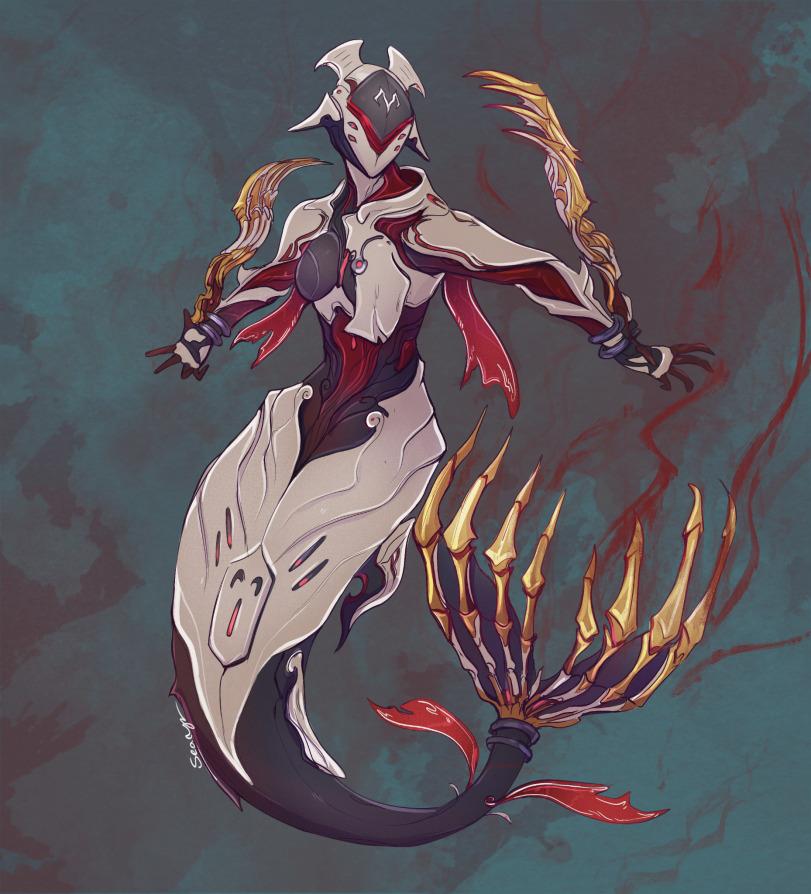 searyyn,Garuda (Warframe),Гаруда ,Warframe,Игры,mermaid,Fantasy race