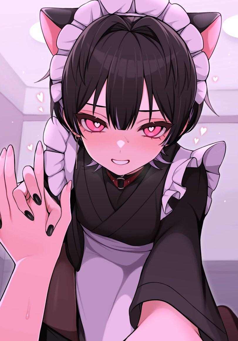 smak art,Maid,Кошкомальчик,Catboy,heart-shaped pupils,pov,AO,Anime,Аниме,фэндомы,smak art,Maid,,heart-shaped pupils,pov,Anime Original,Anime,fandoms