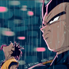 Vegeta in the rain