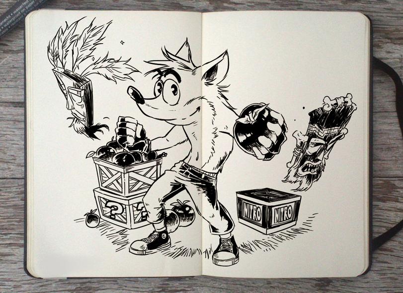 Игровой арт,game art,Игры,Crash Bandicoot,Aku Aku,Uka Uka,Traditional art,art,арт,красивые картинки,Picolo-kun,Gabriel Picolo, Picolo,artist,game art,games,Crash Bandicoot,aku aku,Uka Uka,Traditional art,art,,Picolo-kun,artist