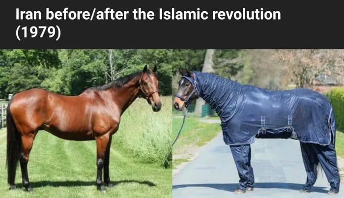 ﻿Iran before/after the Islamic revolution (1979)______________________,Иран,страны,хиджаб,лошади,религия