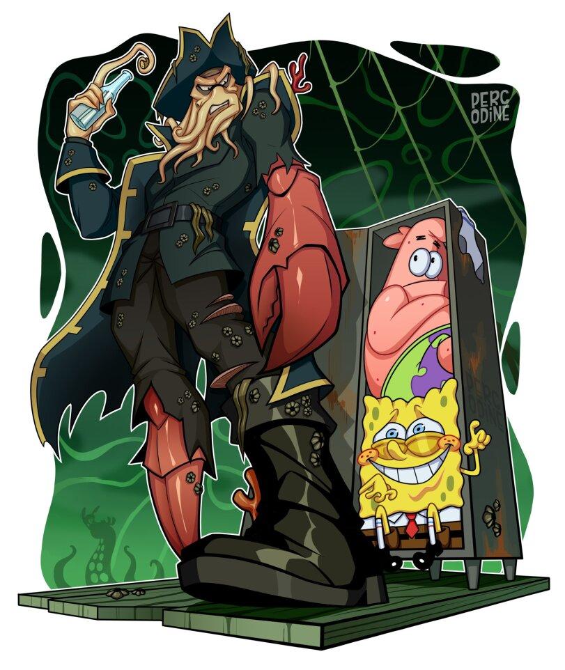 Пираты Карибского Моря,Фильмы,crossover,SpongeBob SquarePants,Nickelodeon,Мультфильмы,Мультсериалы, Cartoons,Percodine,,movies,,,nickelodeon,,Percodine