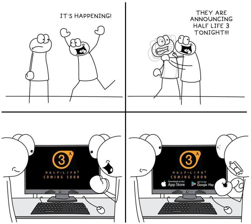 ﻿IT'S HAPPENING! THEY ARE ANNOUNCING HALF LIFE 3 TONIGHT!!!,без перевода,Смешные комиксы,веб-комиксы с юмором и их переводы,опять,hoppy doodle,Игровой комикс,Игры,Half-Life 3,Half-Life,В свете последних событий,comics,again,hoppy doodle,games,Half-Life 3,Half-Life,смешные комиксы