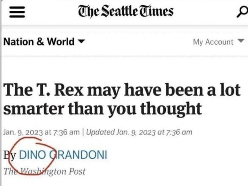 ﻿Nation & World ▼ My Account The T. Rex may have been a lot smarter than you thought Jan. 9,2023 at 7:36 am | Updated Jan. 9.2023 at 7:36 am RANDONI gtori Post,динозавр,t-rex,смешные картинки,фото приколы,,t-rex,funny pictures