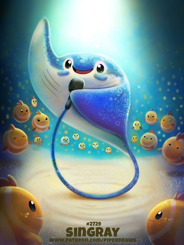 красивые картинки,art,арт,манта,скат,игра слов,рыбы,Piper Thibodeau,Cryptid-Creations,artist