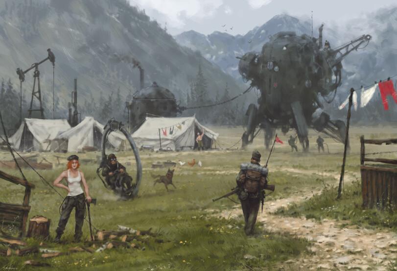 ﻿Е llllj wß A,красивые картинки,art,арт,Fantasy,Fantasy art,Jakub Rozalski,artist,,art,fantasy,,artist,Iron Harvest,Игры