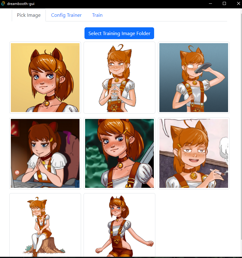 ﻿0 dreambooth-gui □ X Pick Image Config Trainer Train,нейросети,нейромазня,Stable diffusion,NovelAI,DreamBooth,длиннопост
