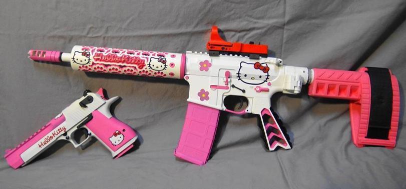 оружие,М4,карабин,кастом,Hello Kitty,розовый,штурмовая винтовка,пистолет,desert eagle,12.7 мм,5.56 мм