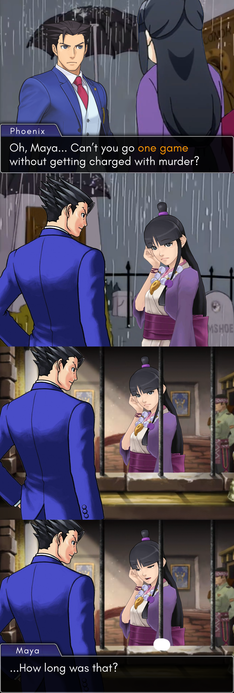 ﻿PhoenixOh, Maya... Can't you go one game without getting charged with murder?How long was that?	I \ m J \ Ir			i W V ^7 f 'I			/ \						7 1		\>			a	I*—	*—— 1		^ ^^ 4\ |à 1		l\		\,Ace Attorney,Игры,Phoenix Wright,maya fey