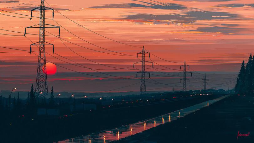 Aenami,Alena Aenami, Alena Velichko, Алёна Величко,artist,красивые картинки,art,арт,рабочий стол,обои,большой размер по клику,сборник,длиннопост,очень длиннопост,дикие кошки,Mushishi,пейзаж,горы,закат,силуэт,зима,горизонт,солнце,туман,статуя,могила,неон,искажение,снег,облака,Современное