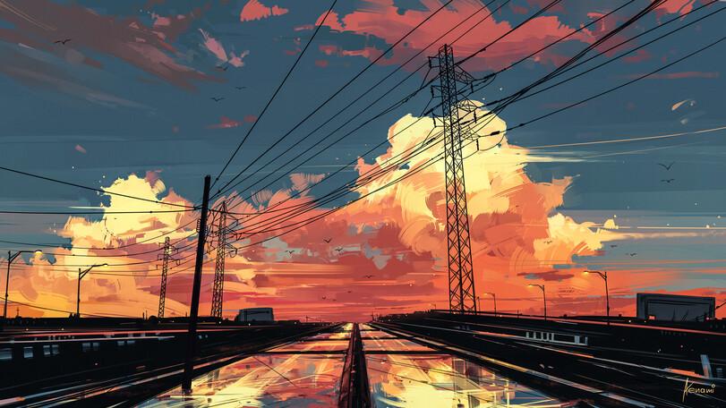 Aenami,Alena Aenami, Alena Velichko, Алёна Величко,artist,красивые картинки,art,арт,рабочий стол,обои,большой размер по клику,сборник,длиннопост,очень длиннопост,дикие кошки,Mushishi,пейзаж,горы,закат,силуэт,зима,горизонт,солнце,туман,статуя,могила,неон,искажение,снег,облака,Современное