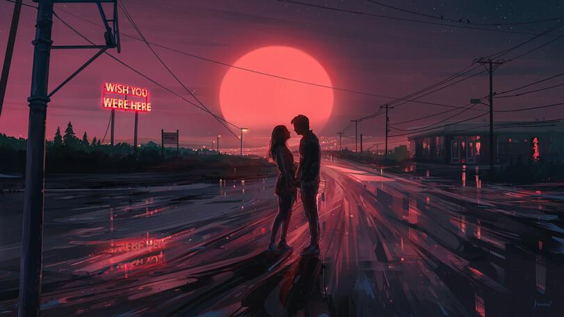 Aenami,Alena Aenami, Alena Velichko, Алёна Величко,artist,красивые картинки,art,арт,рабочий стол,обои,большой размер по клику,сборник,длиннопост,очень длиннопост,дикие кошки,Mushishi,пейзаж,горы,закат,силуэт,зима,горизонт,солнце,туман,статуя,могила,неон,искажение,снег,облака,Современное