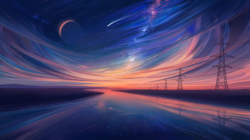 Aenami,Alena Aenami, Alena Velichko, Алёна Величко,artist,красивые картинки,art,арт,рабочий стол,обои,большой размер по клику,сборник,длиннопост,очень длиннопост,дикие кошки,Mushishi,пейзаж,горы,закат,силуэт,зима,горизонт,солнце,туман,статуя,могила,неон,искажение,снег,облака,Современное