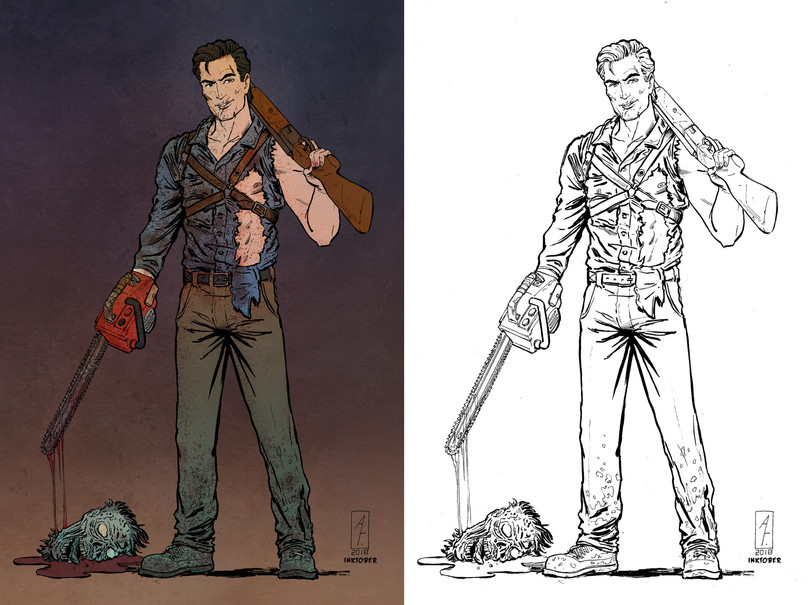 Andrey Gorkovenko,Ash Williams,Эш Уильямс, Эш, Ash,,Ellen Ripley,Эллен Рипли,AVP,Вселенная Чужих и Хищников, Aliens vs. Predator, Чужой против Хищника,Judge Dredd,Судья Джозеф Дредд,2000 AD,2000 н.э., мир Судьи Дредда,Comic Books,Комиксы, графические новеллы, романы,фэндомы,Harley Quinn,Харли