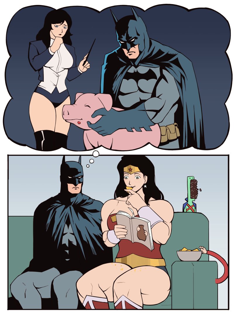 Boonie Baby,artist,DC Comics,DC Universe, Вселенная ДиСи,фэндомы,Batman,Бэтмен, Темный рыцарь, Брюс Уэйн,Wonder Woman,Чудо Женщина, Диана Принс, Принцесса Диана из Фемискиры (Темискиры),Martian Manhunter,Марсианский Охотник, Дж'онн Дж'онзз,Комикс без слов,BoonieBaby,artist,DC