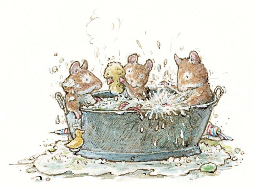 Brambly Hedge,Fantasy,Fantasy art,art,арт,купание,мышки,красивые картинки,Brambly Hedge,fantasy,art,bathing,,