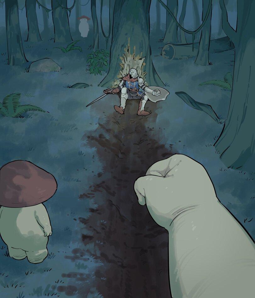 DS персонажи,Dark Souls,фэндомы,Chosen Undead,Mushroom Parent,Mushroom Child,DS art,artist,giganticbuddha