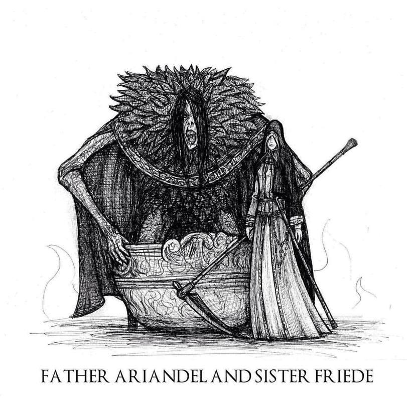 ﻿FATHER AR1 ANDEL AND SISTER FRIEDE,Dark Souls,фэндомы,длиннопост,Demon's Souls,dirty colossus,Leechmonger,Storm King,old hero,adjudicator,fool's idol,old monk,Maneaters,flamelurker,dragon god,armored spider,Penetrator,Tower Knight,Phalanx,vanguard,Slave Knight Gael,demon Prince,Halflight Spear of