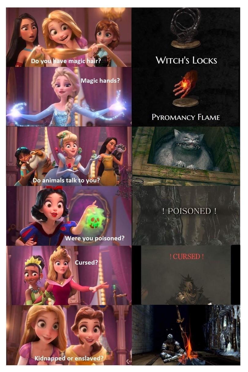 ﻿MlDo animals talk to you**>tdDo you^ve magic hair?Witch's LocksMagic hands?Pyromancy Flame,Dark Souls,фэндомы,disney princess,мультфильм,DS other,Disney