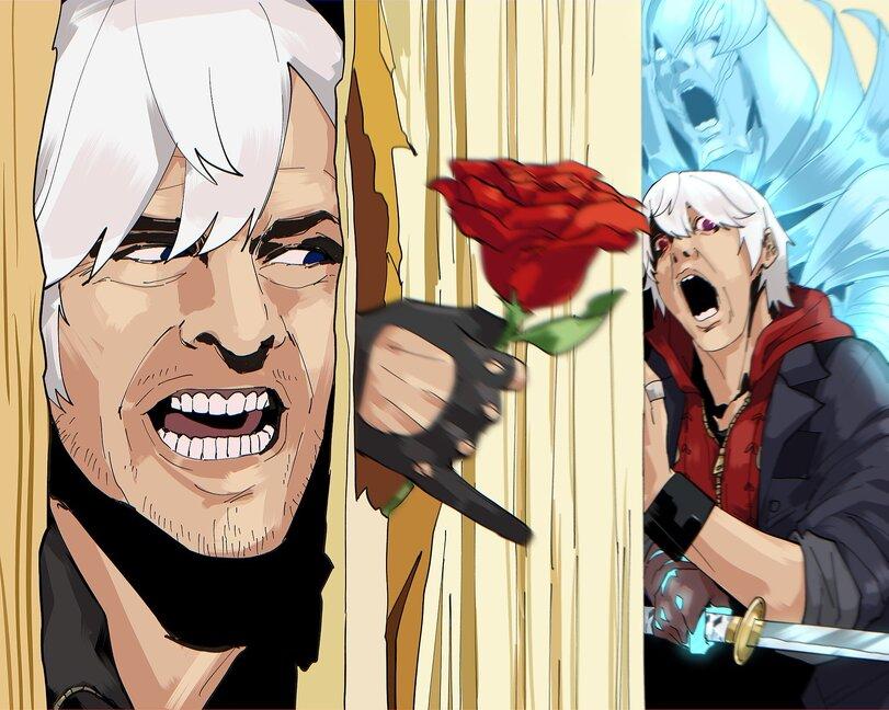 Devil May Cry 4,Devil May Cry,Игры,Nero (DMC),Неро,Dante,Данте,Here's Johnny!,Мемы,Мемосы, мемасы, мемосики, мемесы,vampright