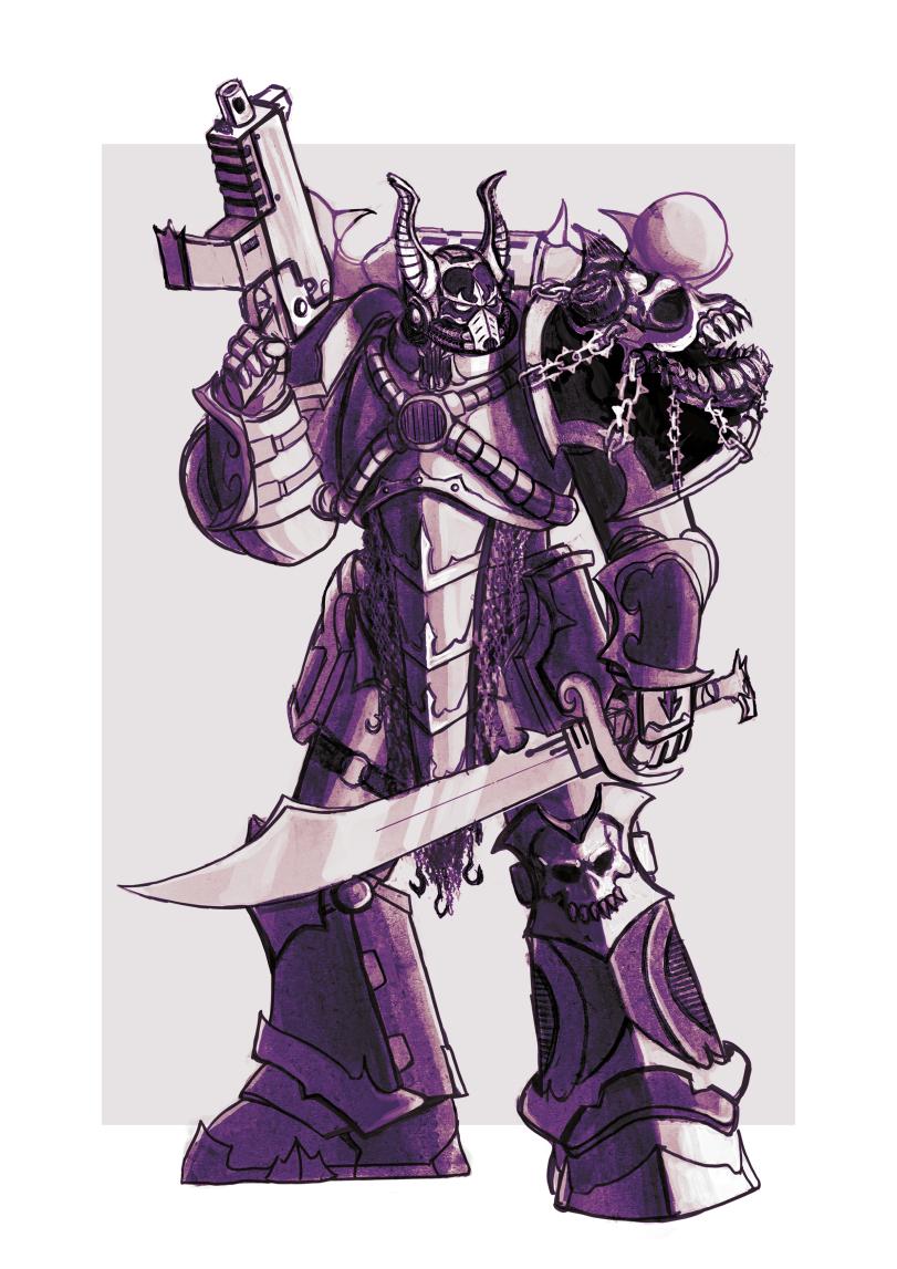 Fallen-Trid,нарисовал сам,artist,Emperors Children,Chaos Space Marine,Chaos (Wh 40000),Warhammer 40000,wh40k, warhammer 40k, ваха, сорокотысячник,фэндомы,Noise Marine,Slaanesh,CnH_Art