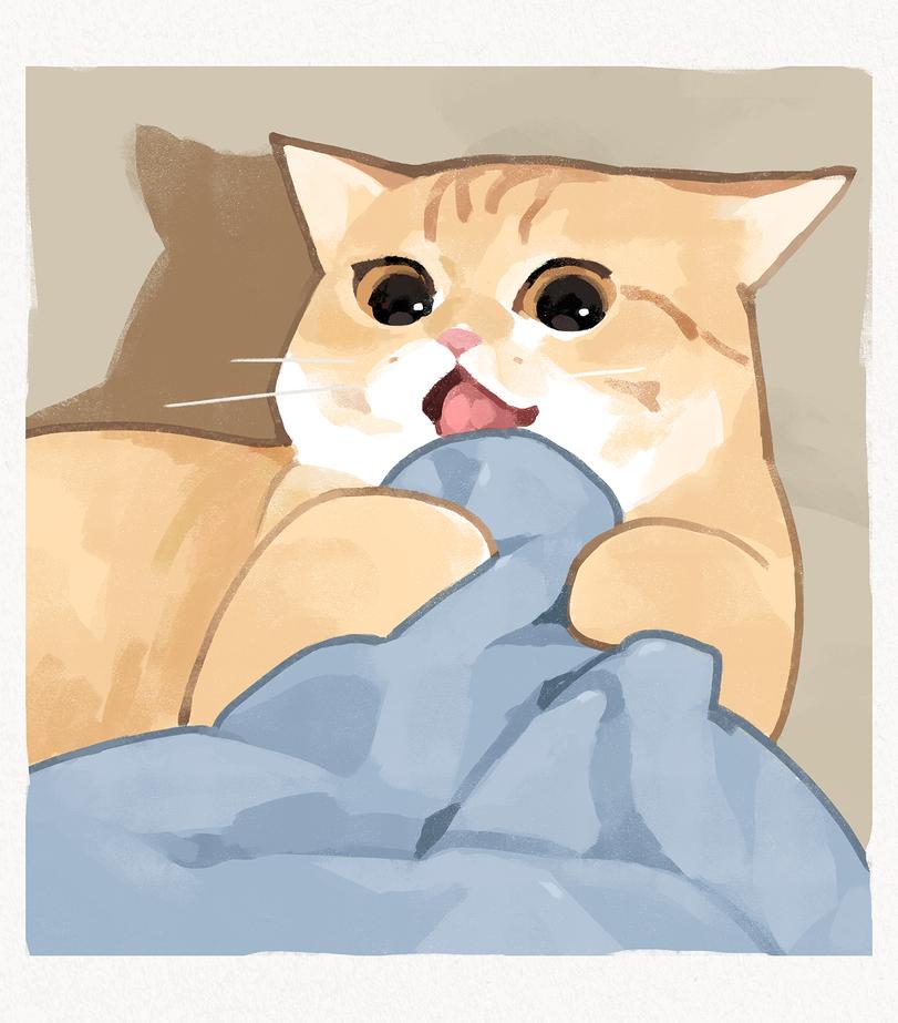 ﻿'Д-J •,GENTLECAT,кот,шок,арт,перерисовка