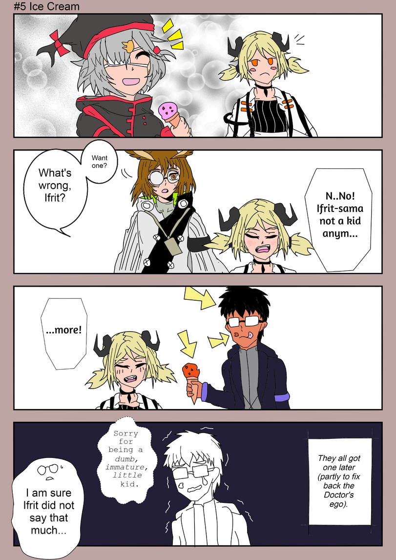 ﻿#5 Ice Cream I am sure Ifrit did not say that much... Sorry for being a dumb, immature, little kid. \ 'a A They all got one later (partly to fix back the Doctor's ego).,King2,Doctor (Arknights),ドクター(アークナイツ), 博士 (明日方舟), 박사 (명일방주), Доктор,Arknights,明日方舟, アークナイツ, 명일방주,