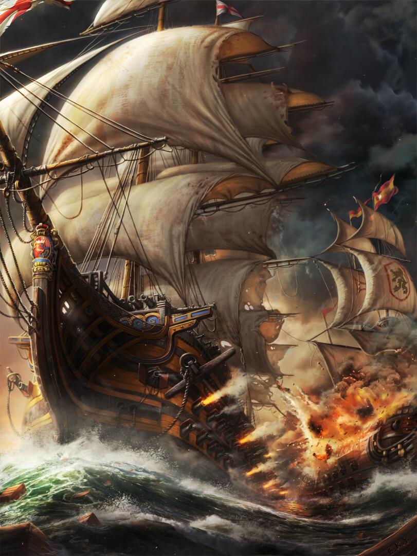 ﻿ЦН N. il , ^ Яр л vjm i / / i //¡tu,KyuYong Eom,artist,старинные корабли,корабль,art,арт,Kyu Yong Eom,artist,ships,art