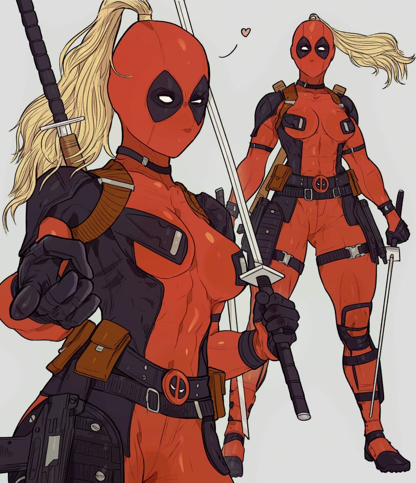 Lady Deadpool,Леди Дедпул, Ванда Уилсон,Deadpool,Дэдпул, Уэйд Уилсон,Marvel,Вселенная Марвел,фэндомы,yoracrab,artist,lady deadpool,Deadpool,Marvel,fandoms,yoracrab,artist