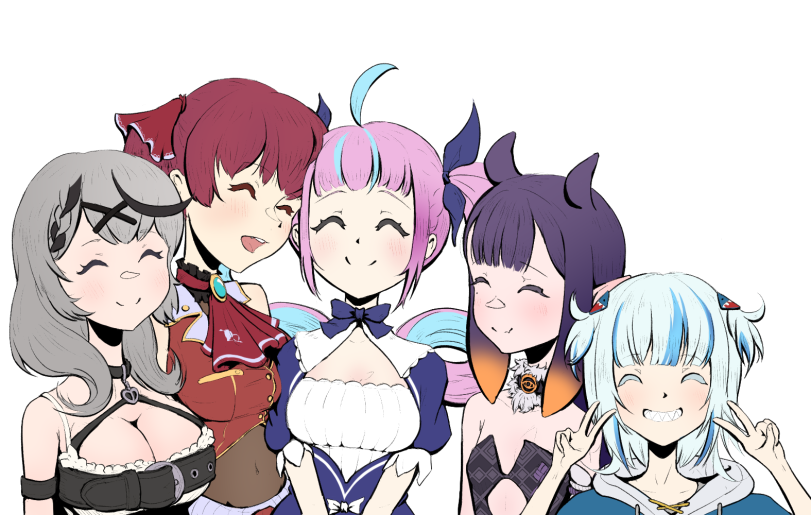 Minato Aqua,Минато Аква,Hololive,Hololive Production, Хололайв,Virtual YouTuber,VTuber, Витубер,фэндомы,Ninomae Ina&#039;nis,Ниномае Ина&#039;нис, Ина,Gawr Gura,Гавр Гура,Houshou Marine,Хошо Марин,Sakamata Chloe,Сакамата Хлоя,нарисовал сам,Robar_art,artist,minato aqua,hololive,virtual