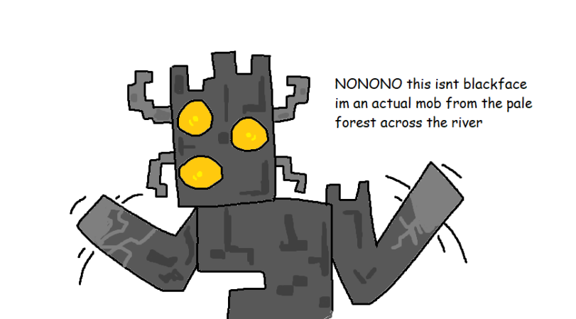 ﻿NONONO this isnt blackface im an actual mob from the pale forest across the river,Minecraft,Игры,ritzritzzritzzz,smiling friends,Adult Swim,Cartoon Network,Мультфильмы,Мультсериалы, Cartoons,crossover,без перевода,Creaking (Minecraft)