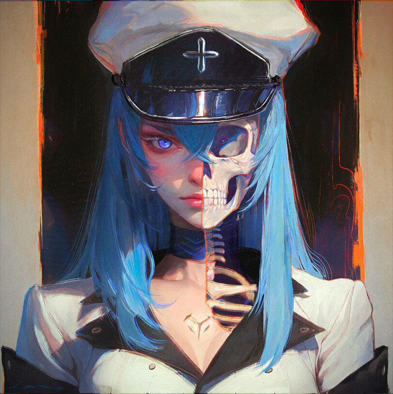 ﻿ R| Ч ' \ < WKr *,,Oliver Wetter,artist,Esdeath,Esdese,Akame ga KILL!,Anime,Аниме,фэндомы,скелет,Oliver Wetter,artist,esdeath,Akame ga KILL!,Anime,fandoms,