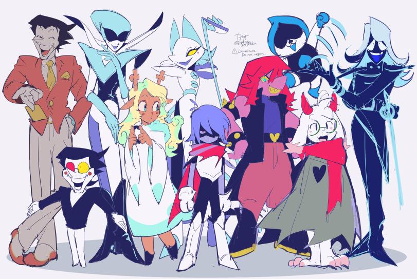 Rouxls Kaard,Deltarune персонажи,Deltarune,Undertale,фэндомы,Spamton,Queen (Deltarune),Kris (Deltarune),Noelle Holiday,Ralsei,ralsei, Ralsei (Deltarune),Susie (Deltarune),Tasque Manager (deltarune),Lancer (Deltarune),kakususankaku,artist