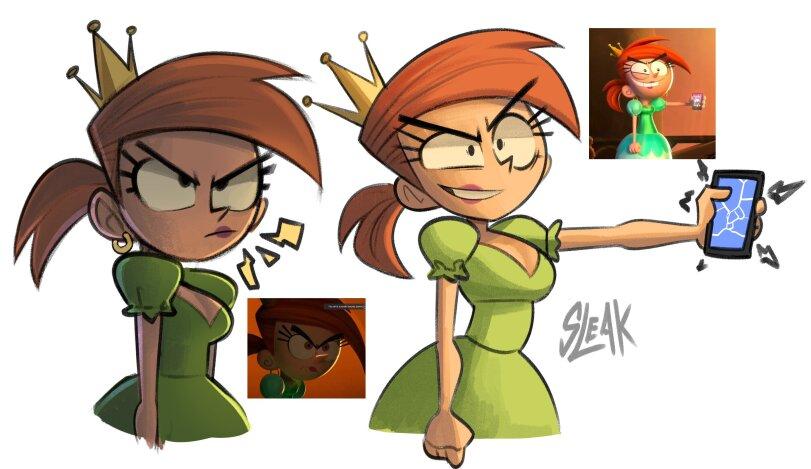 Sleak,artist,art,арт,Мультфильмы,Мультсериалы, Cartoons,Nickelodeon,The Fairly OddParents,Vicky (TFO),Sleak,artist,art,,nickelodeon,The Fairly OddParents,Vicky