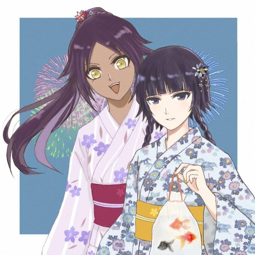 Suì-Fēng,Bleach,Блич, anime Bleach,Anime,Аниме,фэндомы,Shihouin Yoruichi,Yoruichi Shihoin,anime girls,Yukata,Kimono, Юка́та, Кимоно,artist request,фейерверк,рыбки,баян?,,Bleach,Anime,fandoms,Shihouin Yoruichi,anime girls,Yukata,artist request,,,happy melon4311