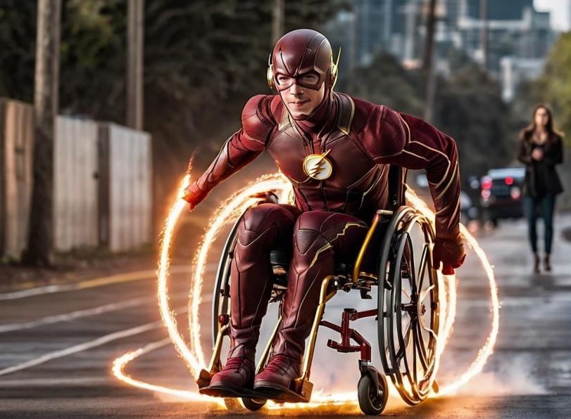 The Flash,Флэш, Барри Аллен,DC Comics,DC Universe, Вселенная ДиСи,фэндомы,инвалидная коляска,нейронные сети,Stable diffusion