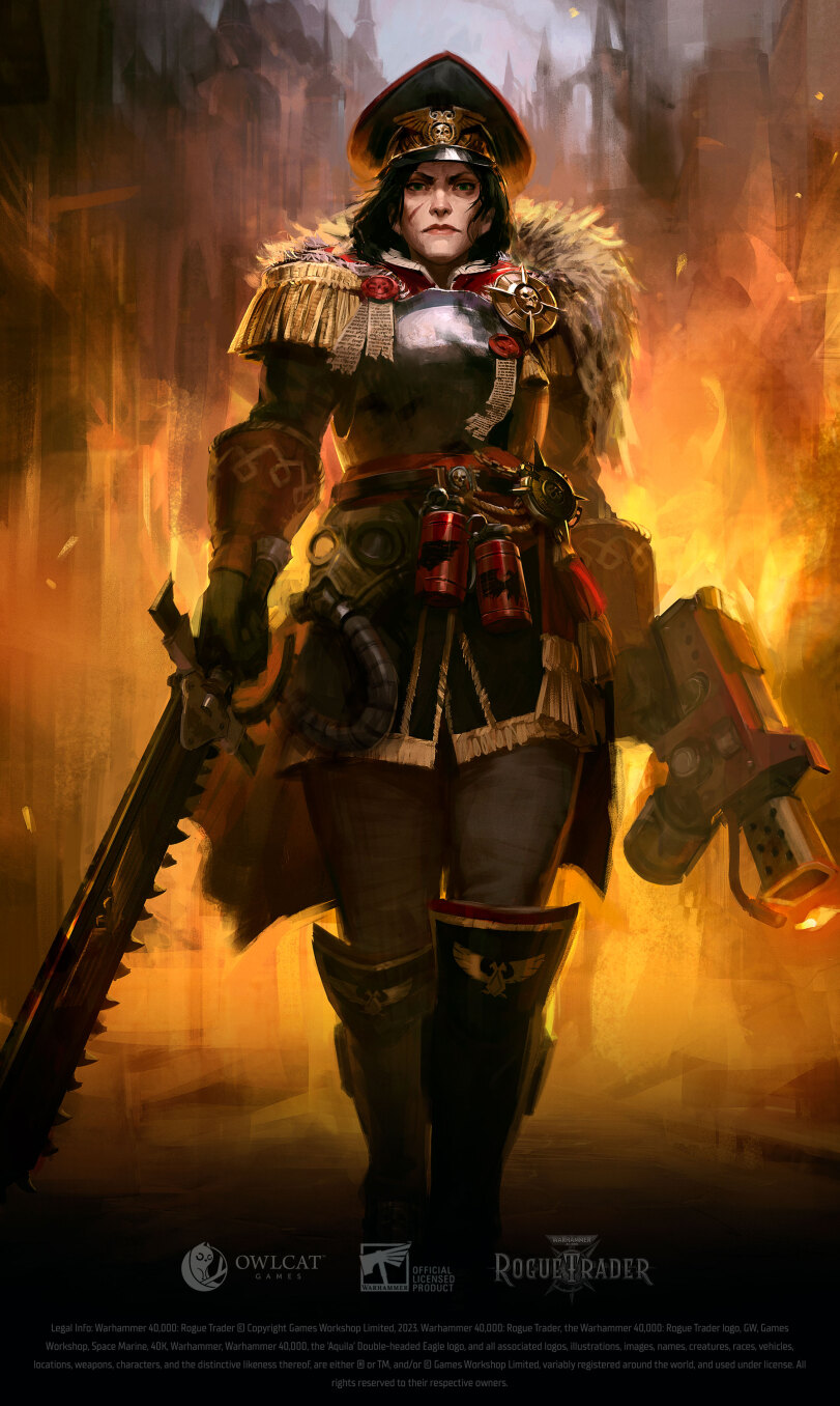 ﻿OWLCATOFFICIALLICENSEDPRODUCTLegal Info: Warhammer 40,000: Rogue Trader 0 Copyright Games Workshop Limited, 2023. Warhammer 40,000: Rogue Trader, the Warhammer 40,000: Rogue Trader logo, GW, Games Workshop, Space Marine, 40K, Warhammer, Warhammer 40,000, the Aquila' Double-headed Eagle