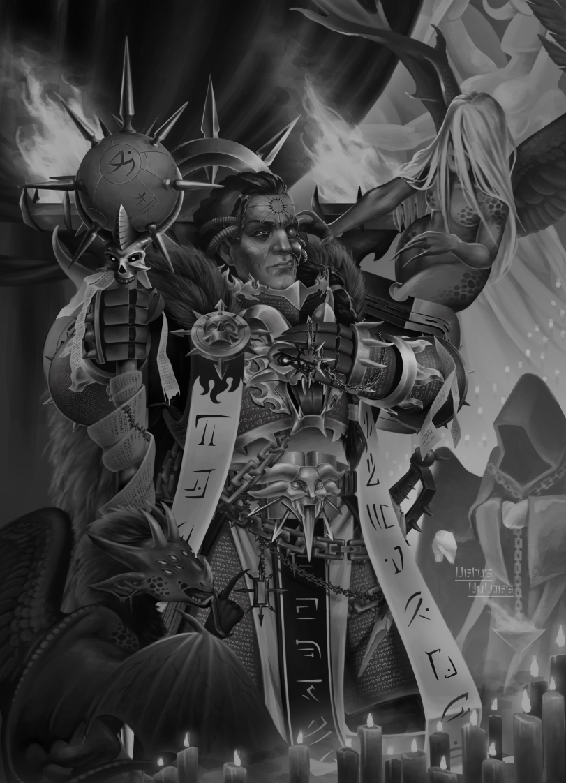 Warhammer 40000,wh40k, warhammer 40k, ваха, сорокотысячник,фэндомы,Word Bearers,dark apostle,Chaos Space Marine,Chaos (Wh 40000),нарисовала сама,VetusVulpes