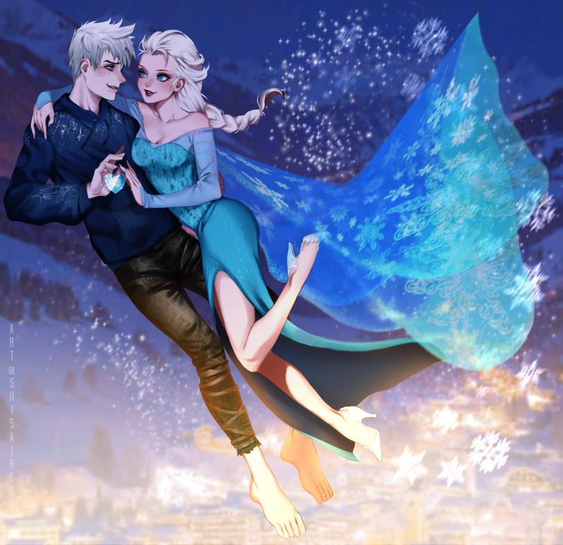 Yaroslava Vorobyova,Elsa (Frozen),Frozen (Disney),Холодное сердце,Дисней,Disney,Мультфильмы,Мультсериалы, Cartoons,crossover,jack frost,rise of the guardians,DreamWorks