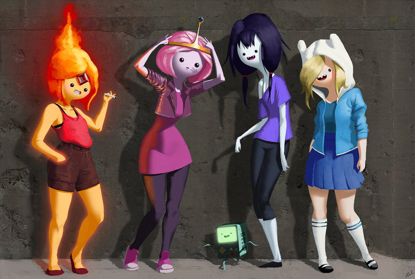 at art,adventure time,время приключений,фэндомы,Fionna,Фионна - Девочка, фионна,Princess Bubblegum,Бубльгум - Принцесса конфетного королевства, бубльгум, принцесса бубльгум,Marceline,Марселин - Королева Вампиров, Марселин,Flame Princess,Огненная принцесса - Принцесса огненного королевства, огненная