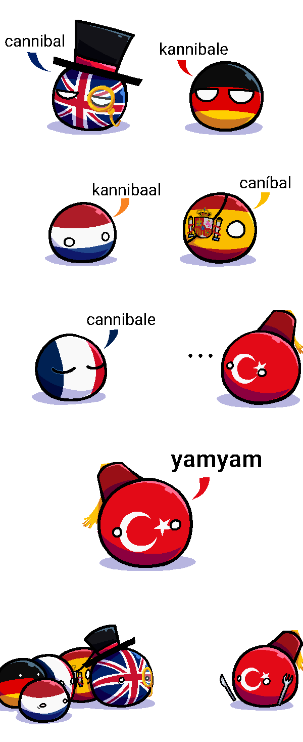 countryballs,Polandball, ,песочница countryballs,Смешные комиксы,веб-комиксы с юмором и их переводы,языки,Турция,страны,каннибализм,песочница