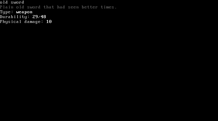 ﻿old sword Plain old sword that Type: weapon Durability: 29/48 Physical damage: 10 had seen better times.,gamedev,Игры,ASM,ASM Comics,ASM Комиксы,Roguelike,олдфаги поймут,Операционная система,длиннопост