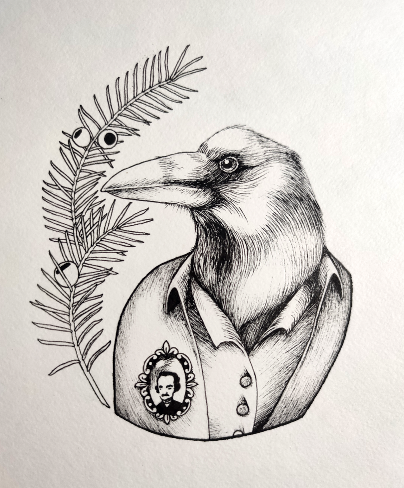 inktober,inktober2021,Raven,Allan Poe