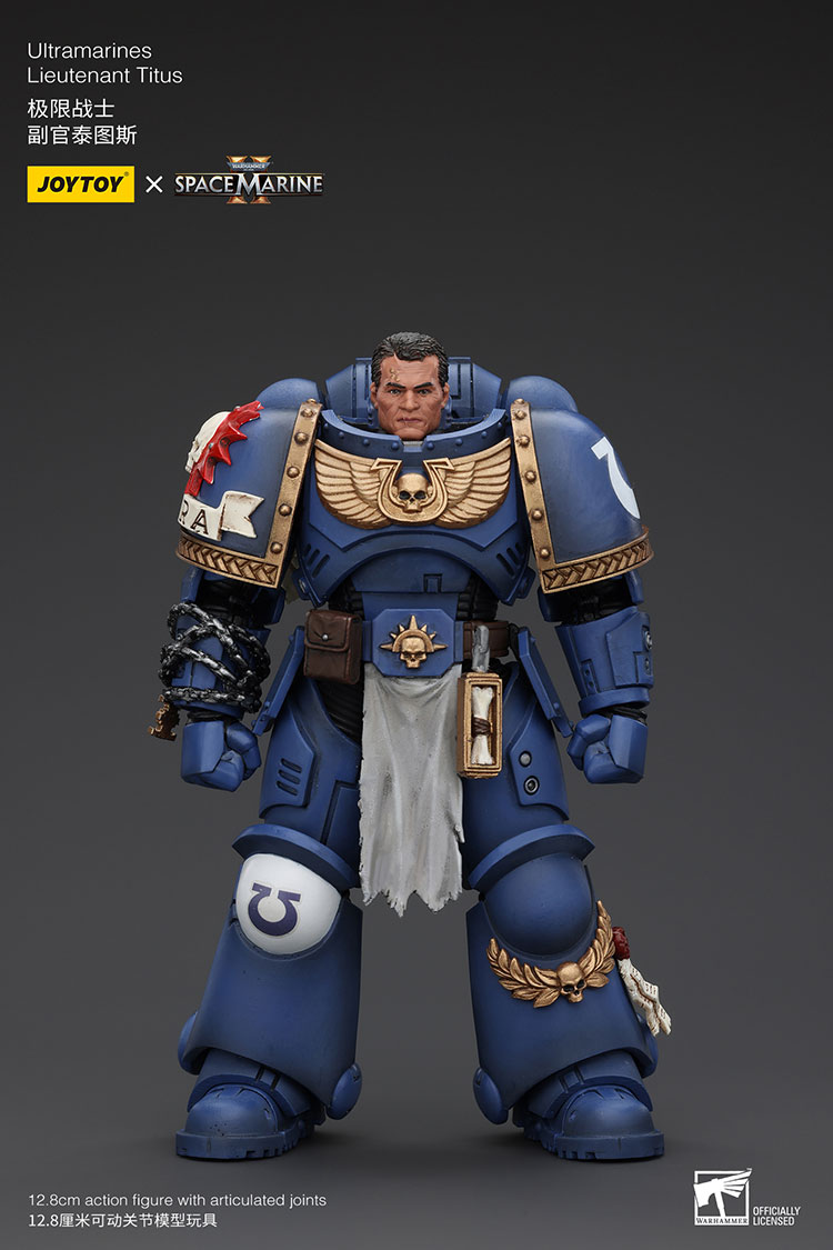 ﻿JOYTOYUltramarines Lieutenant Titus«RiK±12.8cm action figure with articulated joints12.8S*Rrft£?4IS!№cAOFFICIALLYUCENSEO,joytoy,Titus,Demetrian Titus,Space Marine,Adeptus Astartes,Imperium,Империум,Warhammer 40000,wh40k, warhammer 40k, ваха,