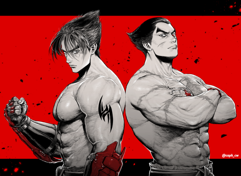 kazama jin,mishima kazuya,chiwa (cw1021),Tekken,Игры,game art,kazama jin,Kazuya Mishima,chiwa (cw1021),Tekken,games,game art