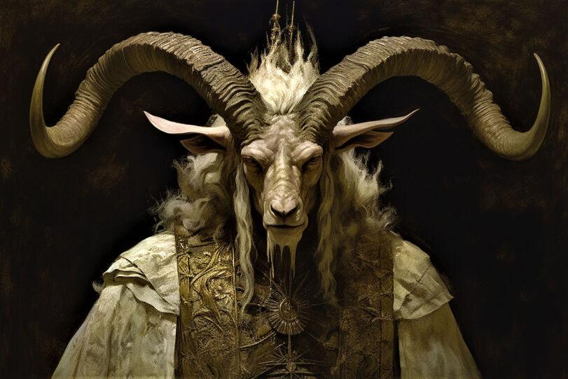 ﻿■S" • 7 w Wf в»л ’.;■ Яу| 7 Д гг! - f ■ f'm >> ^Vv Я 1 ! ] Í $ Jài,laietano,MidJourney,нейронные сети,Baphomet,бафомет