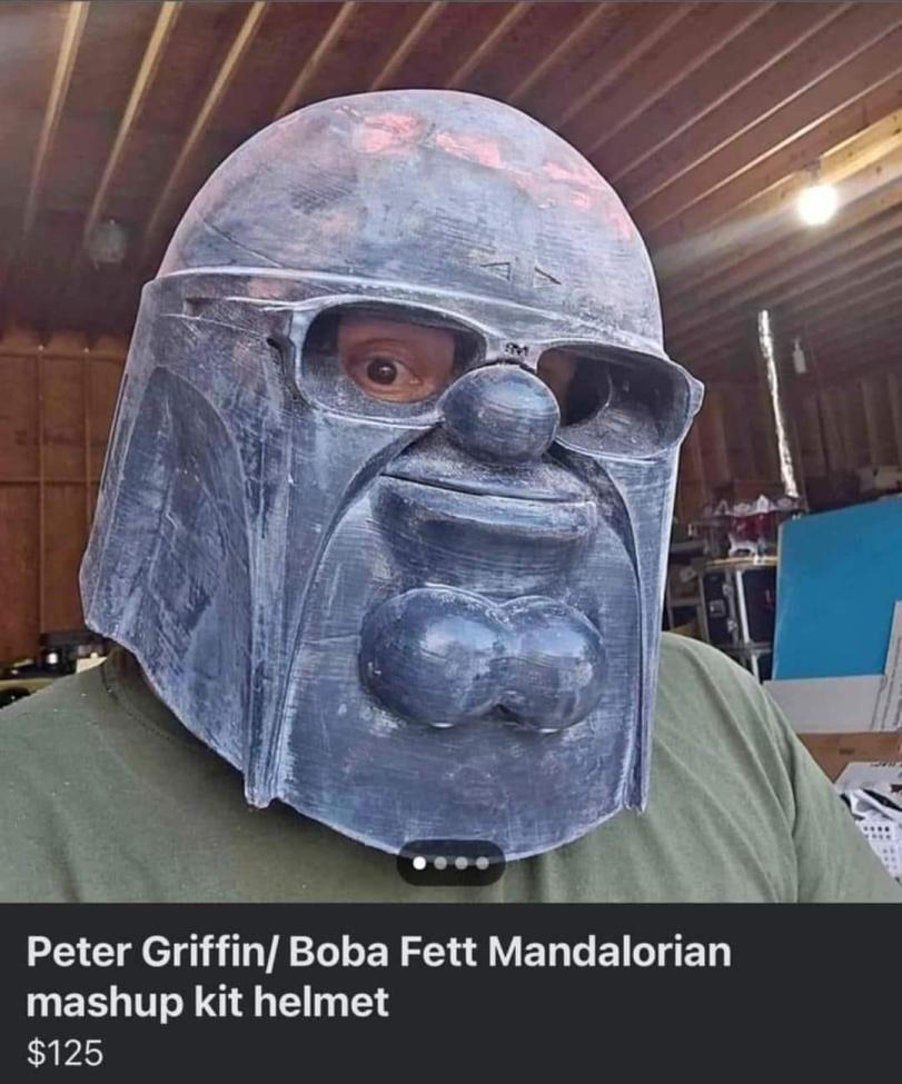 ﻿Peter Griffin/ Boba Fett Mandalorian mashup kit helmet $125,peter griffin,Гриффины,Family Guy,Мультфильмы,Мультсериалы, Cartoons,Mandalorian,SW сериалы,Звездные Войны,Star Wars,фэндомы,armor,,,TV Shows,,Mandalorian,SW series,star wars,fandoms,armor,TV Shows,Мандалорец