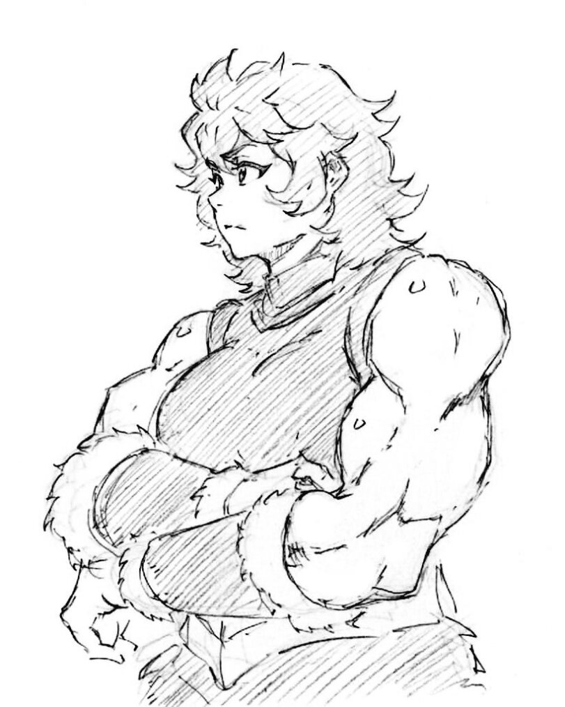 rakusakugk,Namari (Dungeon Meshi),Dungeon Meshi,Подземелье вкусностей,Anime,Аниме,фэндомы,Anime Sketch,Крепкая девушка,rakusakugk,Namari (Dungeon Meshi),dungeon meshi,Anime,fandoms,Anime Sketch,strong girl
