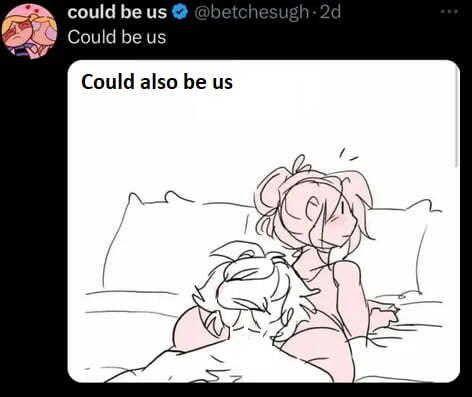 ﻿could be us O ©betchesugh ■ 2d Could also be us 'S U-,Картинка,NSFW,без перевода,помогите с тегами,не знаю автора,nicoleships